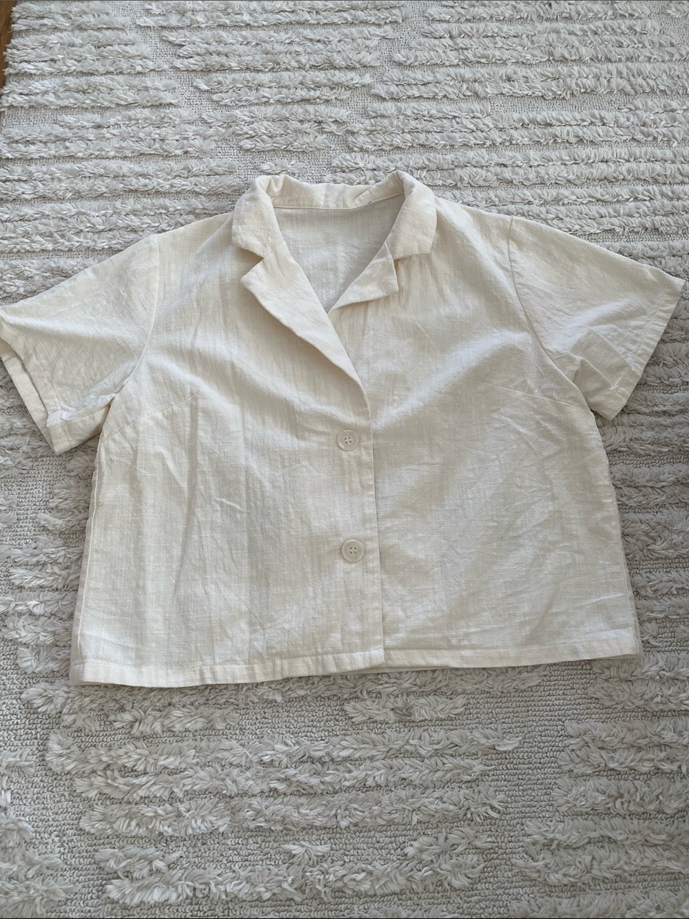 Zara Linen Blend Button Up Top Sz S